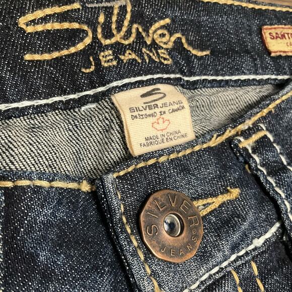 Silver Jeans Women’s Santorini Capri Blue Denim Distressed Size 25 - Picture 11 of 11